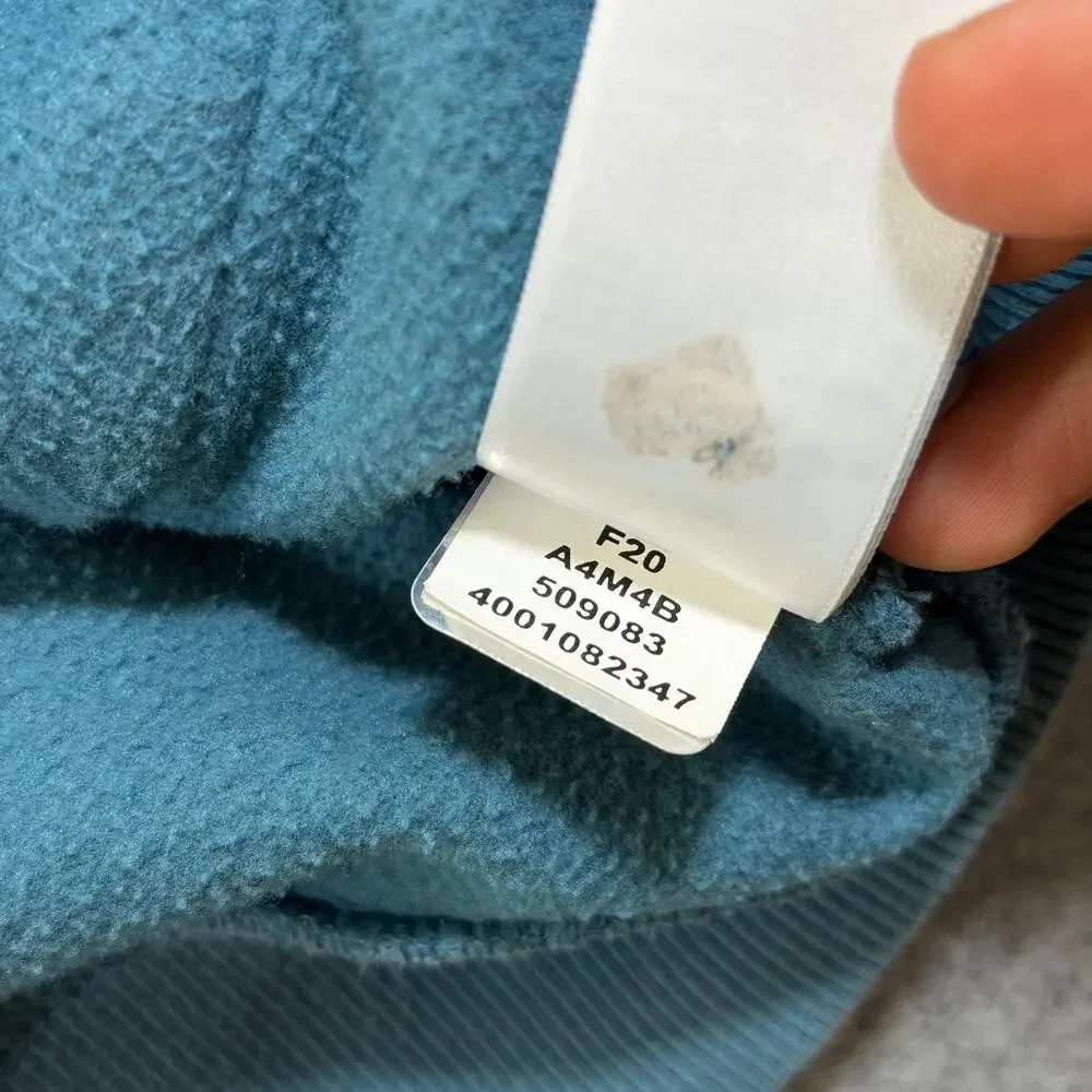 The North Face Half Dome Hoodie Mens M Teal Blue Pullover Drawstring Fleece